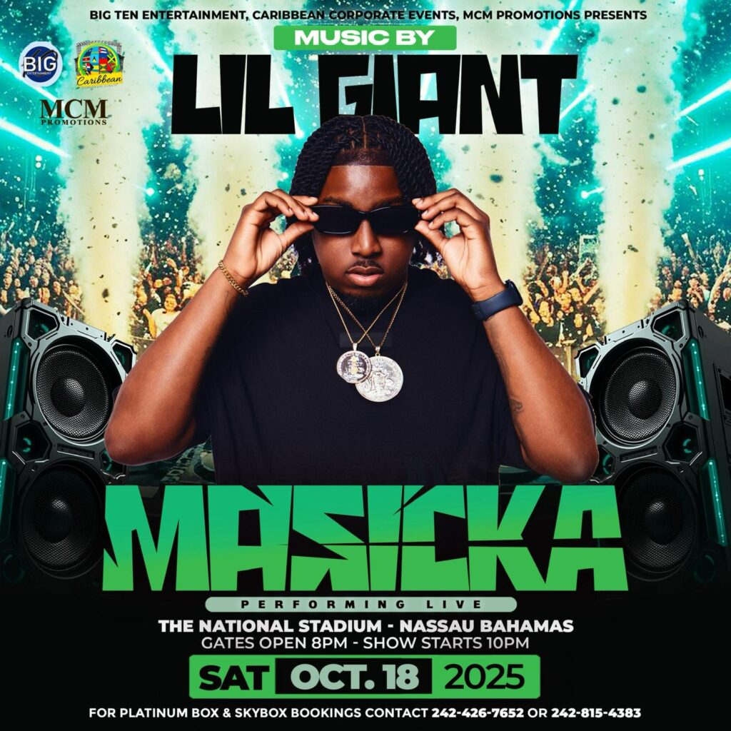Get ready for an epic night with Masicka! Come early and get an incredible view from the Party Lounge. Or, take your experience to the next level with an All-Inclusive ticket for side-stage bleacher seating and a more intimate vibe. Spots are limited, so grab your digital tickets now at FreshEntBah.com before they're gone!